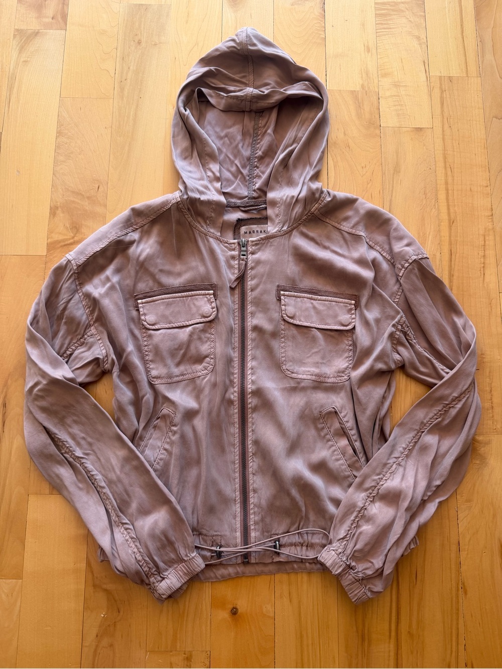 Lightweight Hooded Utility Jacket in Mauve - Women's
